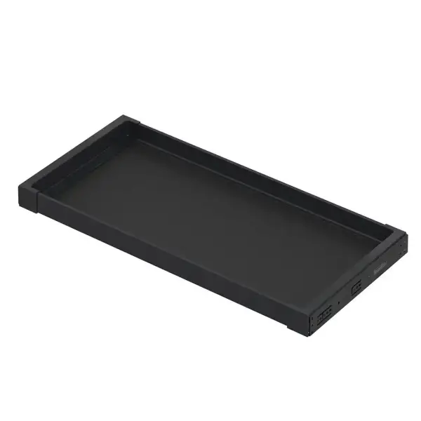 Starax 80cm Teleskopik Raylı Ahşap Raf Antrasit Renk (S-6397-A) - 2