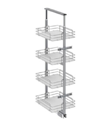 Starax Telekopik Kiler 5 Sepetli Ahşap Tablalı Krom (S-1535-C) - Starax (1)