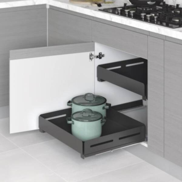 Starax Unique Box Bağımsız Çift Açılım Gizli Raylı Çekmece Frenli Antrasit 70cm (S-2337-UB-A) - 1