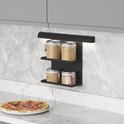 Starax Unique İki Raflı Baharatlık Antrasit Renk(S-4131-U-A) - Starax