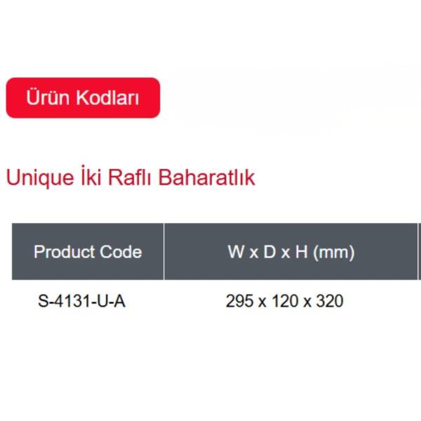 Starax Unique İki Raflı Baharatlık Antrasit Renk(S-4131-U-A) - 3