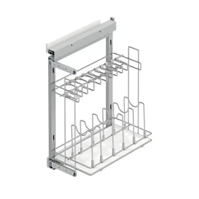 Starax 45cm Yandan Gizli Raylı Tavalık Sol Yön Krom Renk (S-2880-C) - 2