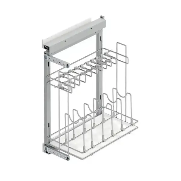 Starax 45cm Yandan Gizli Raylı Tavalık Sol Yön Krom Renk (S-2880-C) - 2