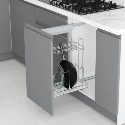 Starax 45cm Yandan Gizli Raylı Tavalık Sol Yön Krom Renk (S-2880-C) - 1