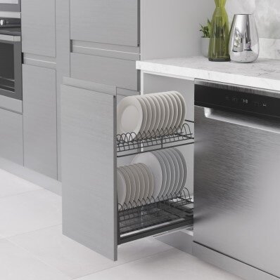 Starax 35cm Zemin Bağlantılı Tezgah Altı Tabaklık Antrasit Renk (S-2111-A) - Starax