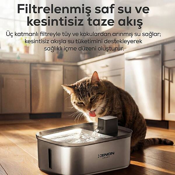 Su Pınarı | Otomatik, 6.5L, Radar Sensörlü, 60 Gün Şarjlı, Çelik İç Yüzey, Tüm Patilere Uygun (X8658) - 3