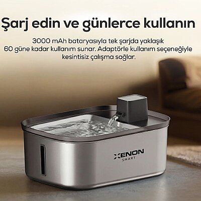 Su Pınarı | Otomatik, 6.5L, Radar Sensörlü, 60 Gün Şarjlı, Çelik İç Yüzey, Tüm Patilere Uygun (X8658) - 4