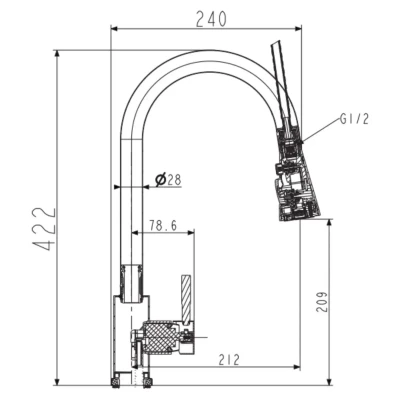Nsk Sute Pull Down Inox Renk Eviye Bataryası (N2043617) - 2