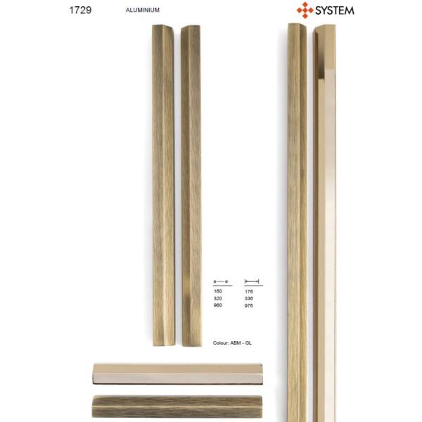 System Mobilya Kulbu Gold Renk 960mm Kulp (SY1729 0960 GL) - 1