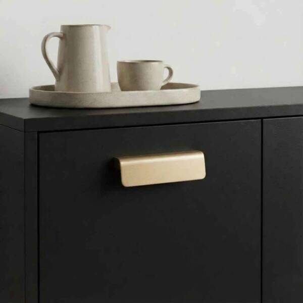 System Mobilya Kulbu Fırçalı Mat Altın Renk 96mm Kulp (SY1743 0096 ELX5) - 1