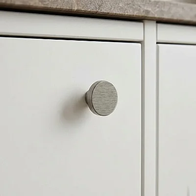 System Düğme Mobilya Kulbu Fırçalı Saten Renk 38mm Çap Tek Delikli Kulp (SY1910 0038 ELX2) - 1