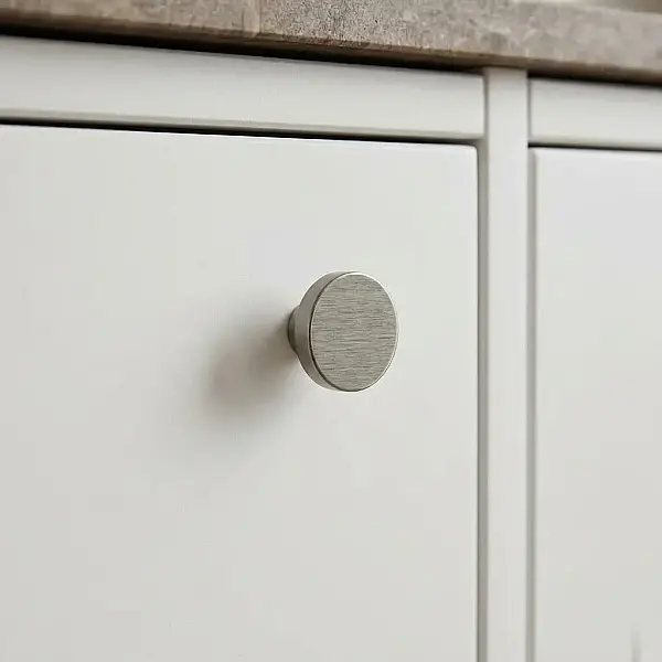 System Düğme Mobilya Kulbu Fırçalı Saten Renk 38mm Çap Tek Delikli Kulp (SY1910 0038 ELX2) - 1