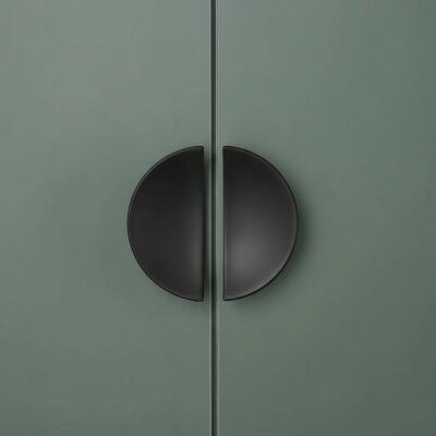 System Düğme Yarım Daire Mobilya Kulbu Siyah Renk 16mm Kulp (SY4716 0016 AL6) - System