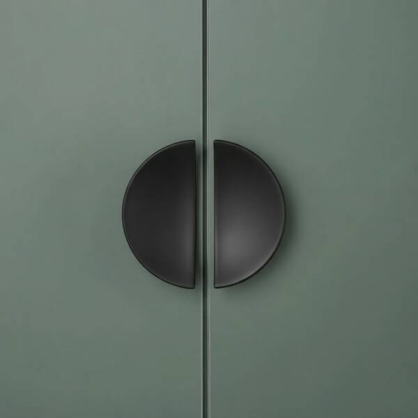 System Düğme Yarım Daire Mobilya Kulbu Siyah Renk 32mm Kulp (SY4716 0032 AL6) - 1