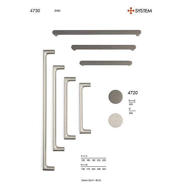 System Düğme Mobilya Kulbu Fırçalı Saten Renk 8mm Kulp (SY4720 0008 ELX2) - 2