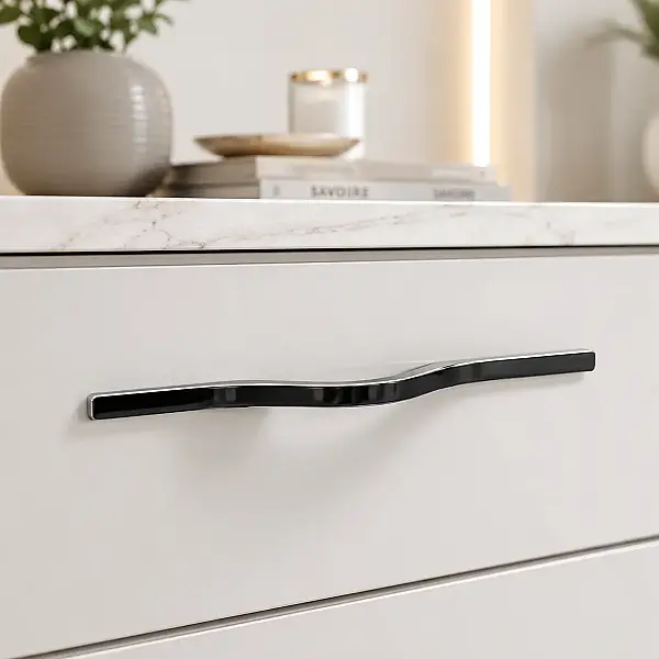 System Mobilya Kulbu Krom/Siyah Renk 320mm Kulp (SY7615 0320 CR-LC6) - 2