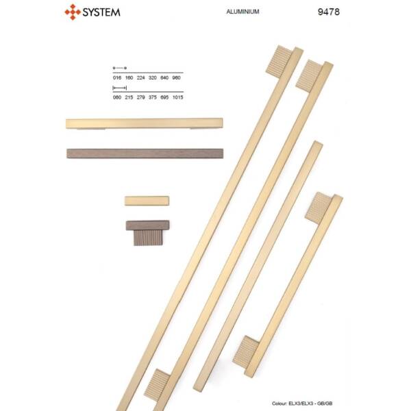 System Mobilya Kulbu Gold Branch Renk 60mm Kulp (SY9478 0060 GB-GB) - 2