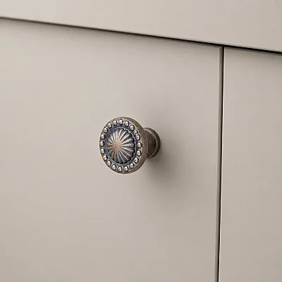 System Düğme Mobilya Kulbu Antik Vibrasyon Renk 8mm Kulp (SY4456 0008 AVM) - 1