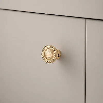 System Düğme Mobilya Kulbu Gold Renk 8mm Kulp (SY4456 0008 GL) - 1