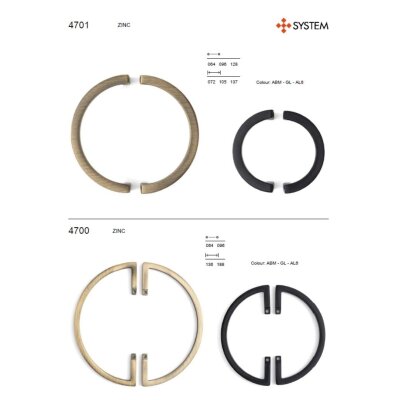 System Mobilya Kulbu Antik Sarı Renk 64mm Kulp (SY4701 0064 ABM) - 6