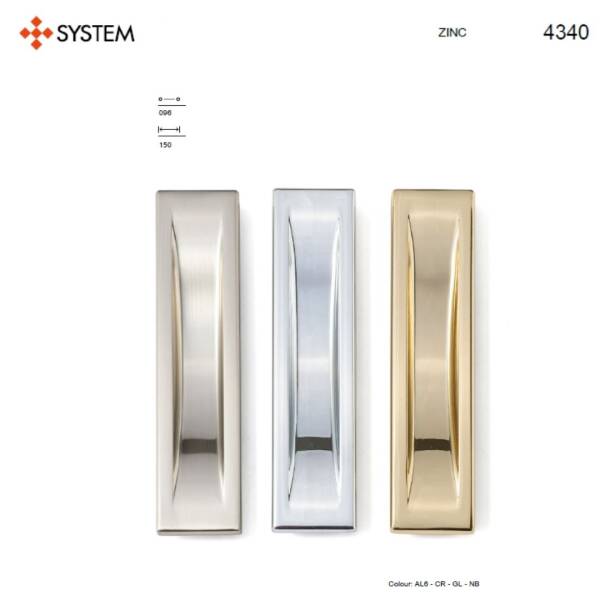 System Gömme Mobilya Kulbu Gold Renk 96mm Kulp (SY4340 0096 GL) - 4