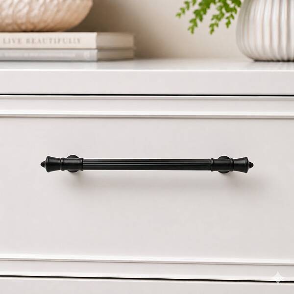 System Mobilya Kulbu Siyah 128mm Kulp (SY4675 0128 AL6-AL6) - 1