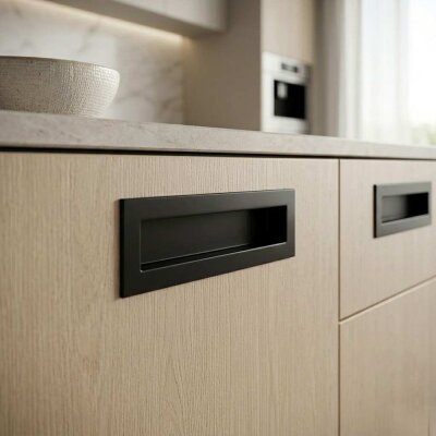 System Gömme Mobilya Kulbu Siyah 128mm Kulp (SY7475 0128 AL6) - System