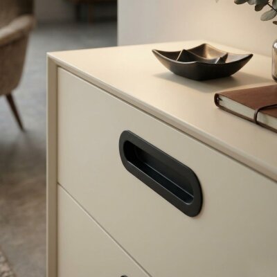 System Gömme Mobilya Kulbu Siyah Renk 128mm Kulp (SY7471 0128 AL6) - System