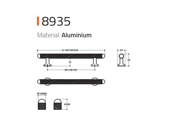 System Mobilya Kulbu Gold/Altın Renk 192mm Kulp (SY8935 0192 GL-GL) - 2