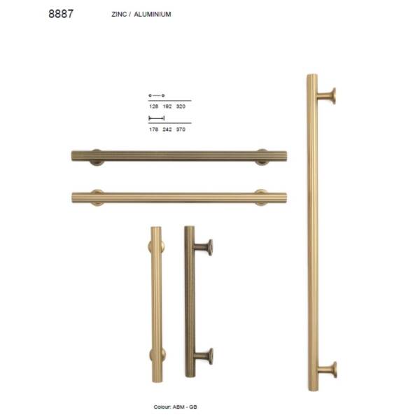 System Mobilya Kulbu Antik Renk 192mm Kulp (SY8887 0192 ABM-ABM) - 3