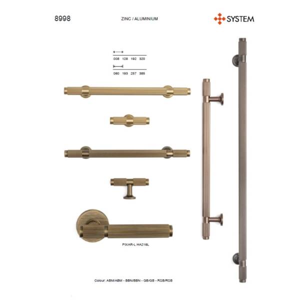 System Mobilya Kulbu Kahverengi Renk 192mm Kulp Seri Sonu (SY8998 0192 AL13-AL13) - 2