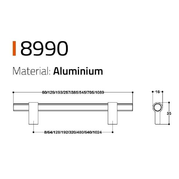 System Mobilya Kulbu Gold Renk 192mm Kulp (SY8990 0192 GL-GL) - 3