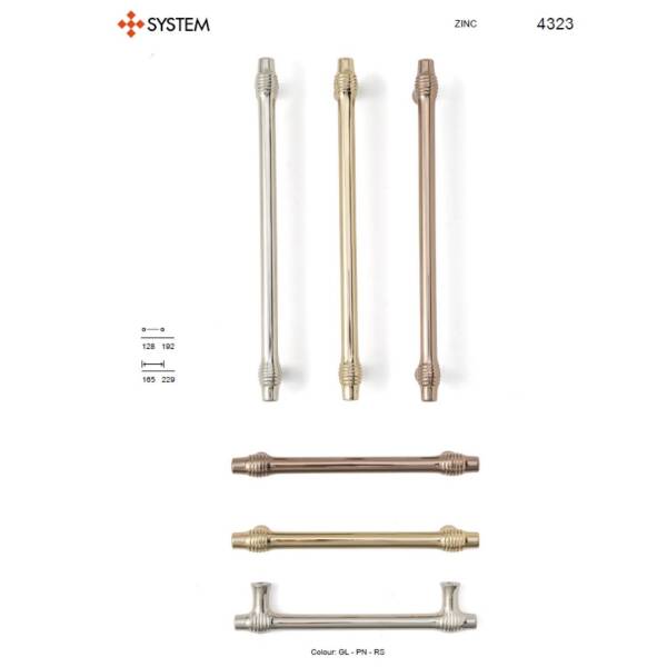 System Mobilya Kulbu Rose Renk 192mm Kulp (SY4323 0192 RS) - 3