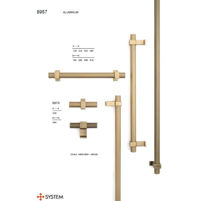 System Mobilya Kulbu Antik Renk 320mm Kulp (SY8957 0320 ABM-ABM) - System (1)