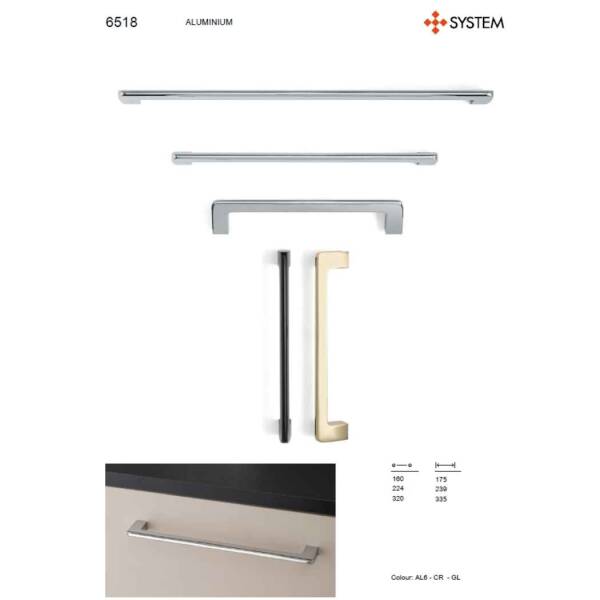 System Mobilya Kulbu Krom Renk 320mm Kulp (SY6518 0320 CR) - 2