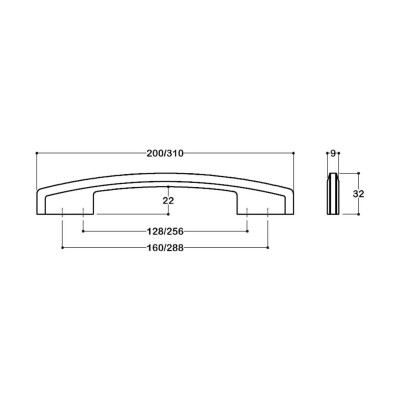 System Mobilya Kulbu Siyah Renk 256mm Kulp (SY4160 0256 AL6) - 4