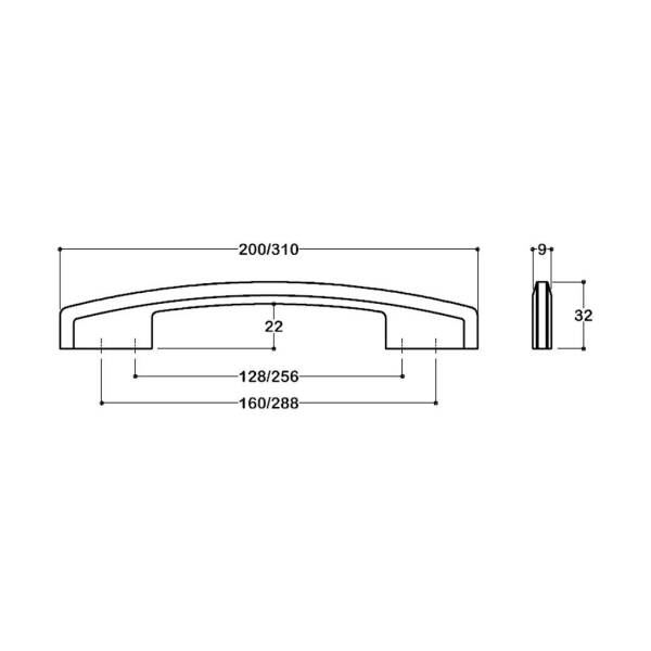 System Mobilya Kulbu Siyah Renk 256mm Kulp (SY4160 0256 AL6) - 4