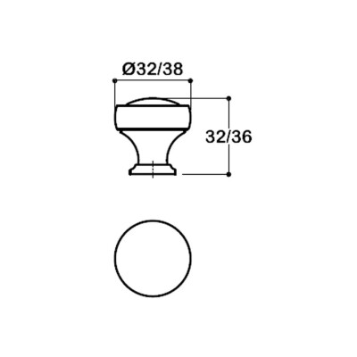 System Düğme Mobilya Kulbu Nikel Saten 32mm Kulp (SY1915 0032 NB) - 2