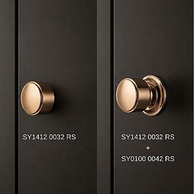 System Düğme Mobilya Kulbu Rose Renk 32mm (SY1412 0032 RS) - System (1)