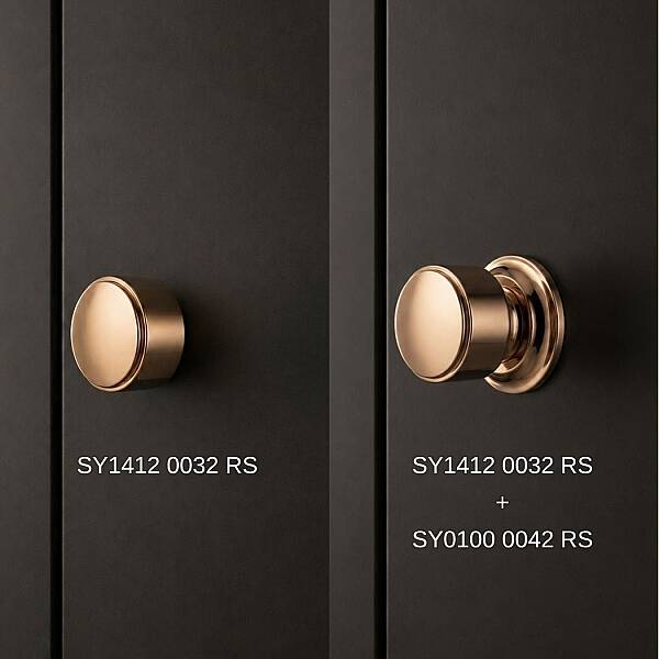 System Düğme Mobilya Kulbu Rose Renk 32mm (SY1412 0032 RS) - 2