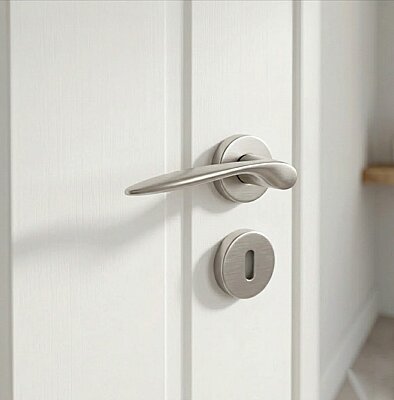 System Alfa Oda Rozetli Kapı Kolu Nikel Saten (HA147RO44 NNB) - System