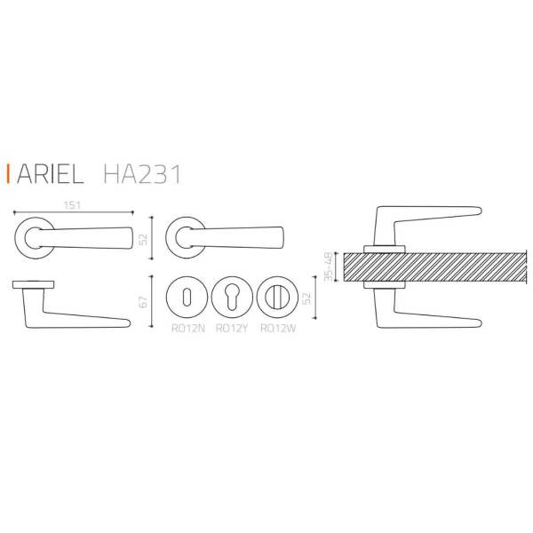 System Ariel Kapı Kolu Altın Renk (HA231RO12 GL) - 2