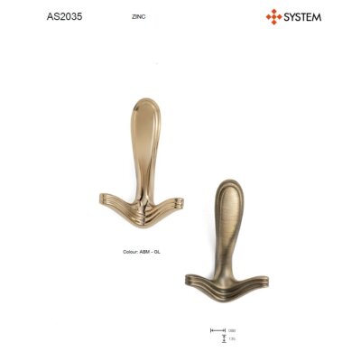 System 2035 Portmanto Askılığı Antik Sarı Renk 86mm (AS2035 0086 ABM) - System (1)