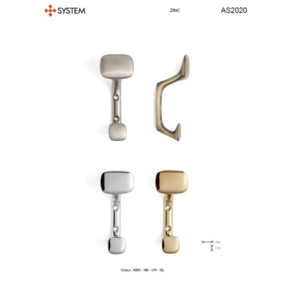 System 2020 Portmanto Askılığı Antik Renk 46mm (AS2020 0046 ABM) - 3