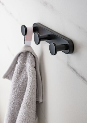 System 2350 Siyah 3lü Yapışkanlı Askı (AS2350 0170 AL6-AL6) - System Banyo