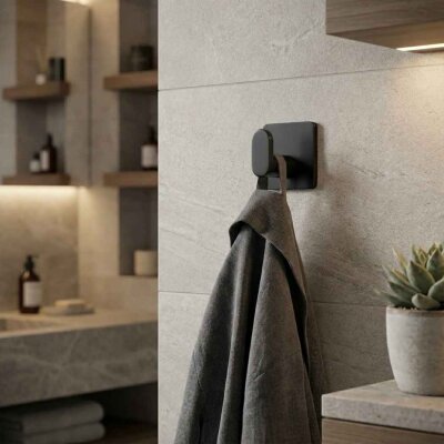 System 2327 Yapışkanlı Askı Siyah Renk 45mm (AS2327 0045 AL6-AL6) - System Banyo