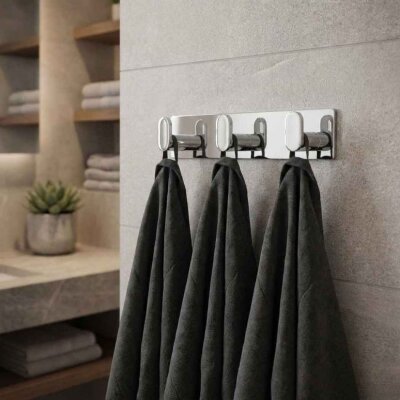 System 2327 3'lü Yapışkanlı Askı Krom Renk (AS2327 0185 CR-CR) - System Banyo