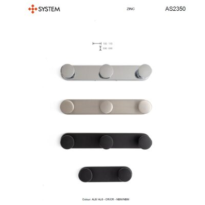 System 2350 Yapışkanlı Askı Krom 170 Mm (AS2350 0170 CR-CR) - 3