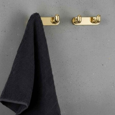 System 2345 Duvara Monte Askı Altın Rengi 100mm 2Li Askılık (AS2345 0100 GL-GL) - System Banyo