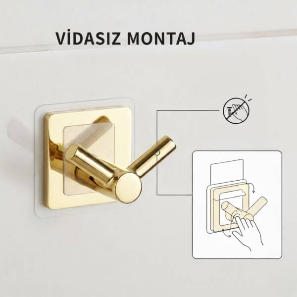 System 2325 Yapışkanlı Askı Gold Renk 45mm (AS2325 0045 GL-GL) - 3